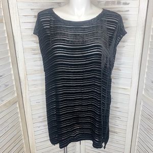 EILEEN FISHER WOMAN Velvet Burnout Stripe Tunic 1X